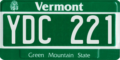 VT license plate YDC221