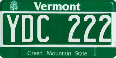 VT license plate YDC222