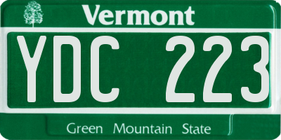 VT license plate YDC223