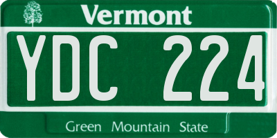 VT license plate YDC224