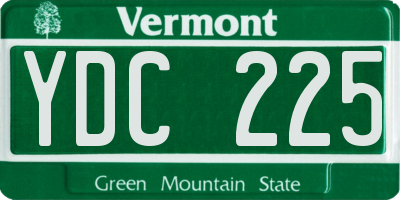 VT license plate YDC225