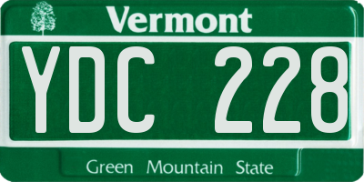 VT license plate YDC228