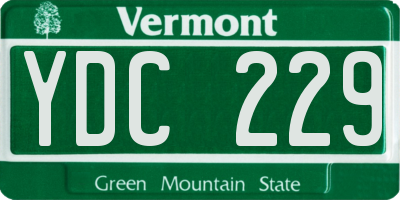 VT license plate YDC229