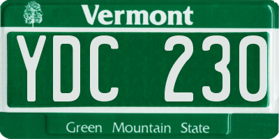 VT license plate YDC230