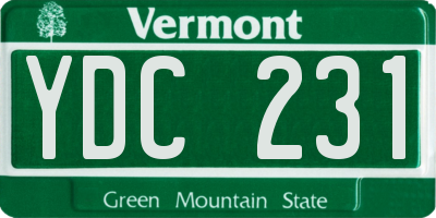 VT license plate YDC231