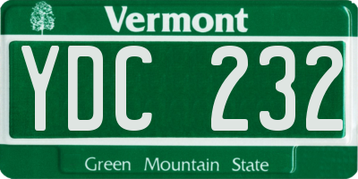 VT license plate YDC232