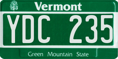 VT license plate YDC235