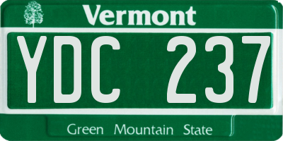 VT license plate YDC237