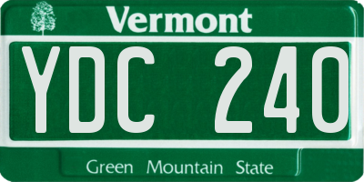 VT license plate YDC240