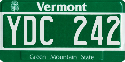 VT license plate YDC242