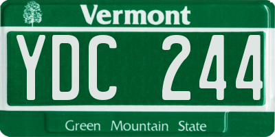 VT license plate YDC244