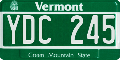 VT license plate YDC245