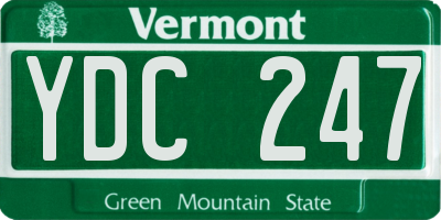 VT license plate YDC247