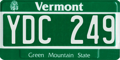 VT license plate YDC249