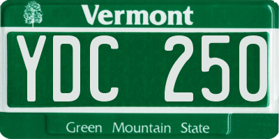 VT license plate YDC250