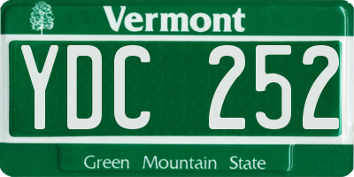 VT license plate YDC252