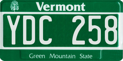 VT license plate YDC258