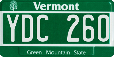 VT license plate YDC260