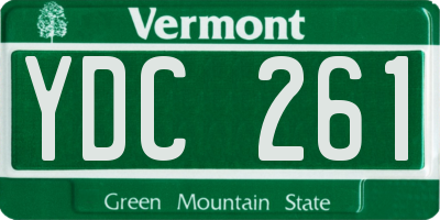 VT license plate YDC261