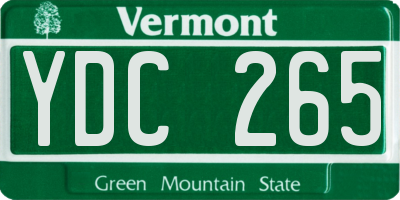 VT license plate YDC265