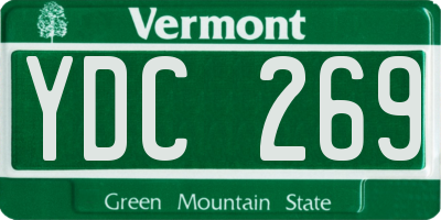 VT license plate YDC269