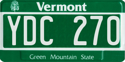 VT license plate YDC270