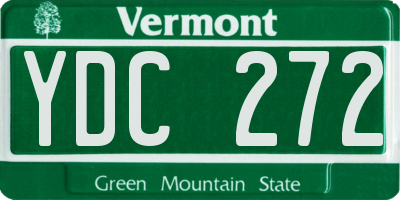 VT license plate YDC272
