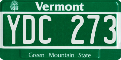 VT license plate YDC273