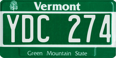 VT license plate YDC274