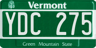 VT license plate YDC275