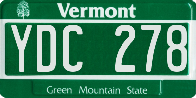 VT license plate YDC278