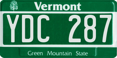 VT license plate YDC287