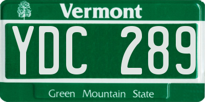 VT license plate YDC289
