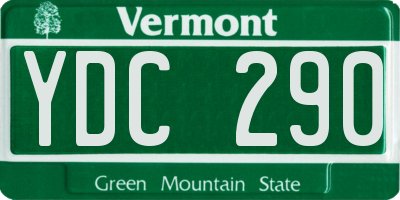 VT license plate YDC290