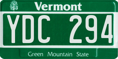 VT license plate YDC294