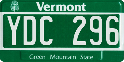 VT license plate YDC296