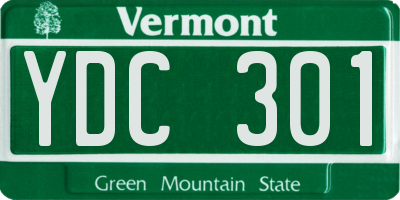 VT license plate YDC301