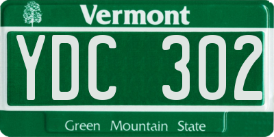 VT license plate YDC302