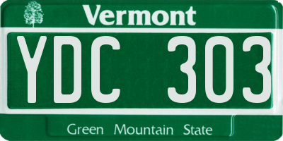 VT license plate YDC303