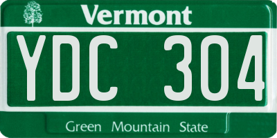 VT license plate YDC304