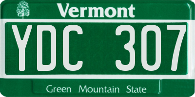 VT license plate YDC307