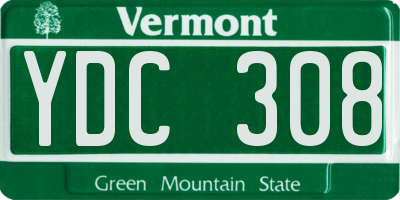 VT license plate YDC308