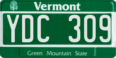 VT license plate YDC309