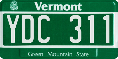 VT license plate YDC311