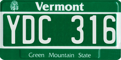 VT license plate YDC316