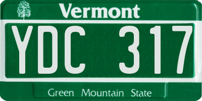 VT license plate YDC317