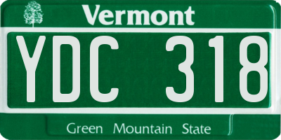 VT license plate YDC318