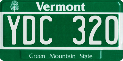 VT license plate YDC320