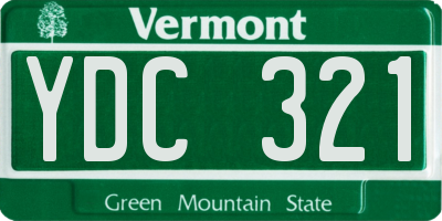 VT license plate YDC321