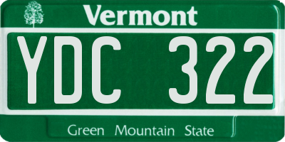 VT license plate YDC322